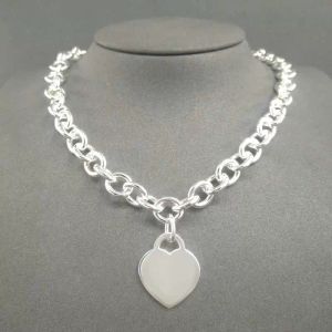S925 collier en argent Sterling Bracelet pour femmes classique en forme de coeur pendentif chaîne à breloques colliers marque de luxe bijoux