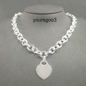 S925 Sterling zilveren ketting voor vrouwen klassieke hartvormige hangschakelketting kettingen luxe merk sieraden ketting yoursgoo3