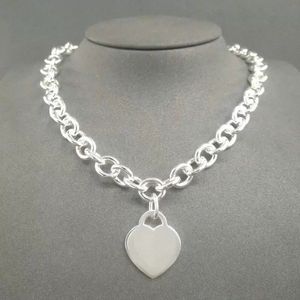 S925 Sterling zilveren ketting voor vrouwen klassieke hartvormige hangers charme ketting kettingen luxe merk sieraden ketting Q0603 97EJ#