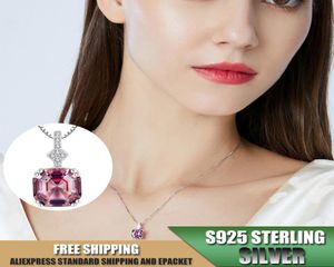 S925 Sterling Silver ketting voor vrouwen hangketting met Morganite Noble Jewelry Accessoires hele2339249