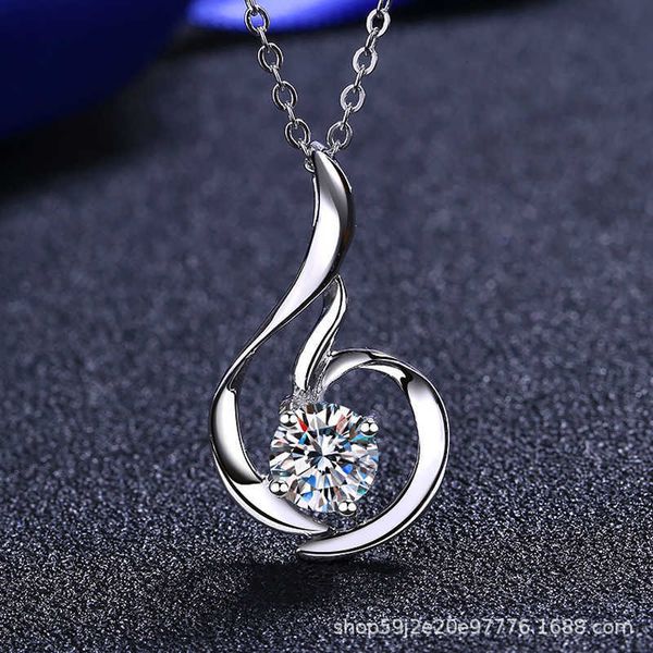 Collier en argent sterling S925 pour femmes 80 minutes en diamant mosan Simulation de collier de cygne Pendentif en diamant chaîne de clavicule droite