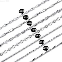S925 sterling zilveren ketting damessleutelbeenketting hanger ketting Koreaanse versie sieraden nekketting met rechte ketting