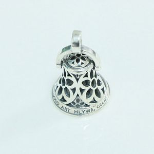 Pendentif en argent Sterling S925 personnalisé, Style Punk rétro Hip Hop Simple feuille d'érable ajouré cloche en forme de lettre cadeau pour amoureux