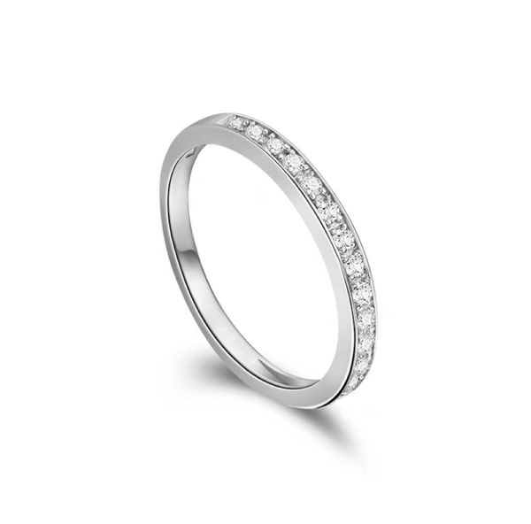 Bague de couple Mobius en argent sterling S925, diamant rose, réglable, mode, luxe, conception de niche, vente en gros.