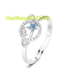 S925 Sterling Silver Planet Ring Creative Pentagram Fashion Ring For Women Valentijnsdag en Moederdaggeschenk