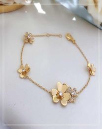 S925 Bracelet en argent sterling en argent sterling 18karat Bracelet pour femmes de haute qualité The Golden Flower Gift3646661