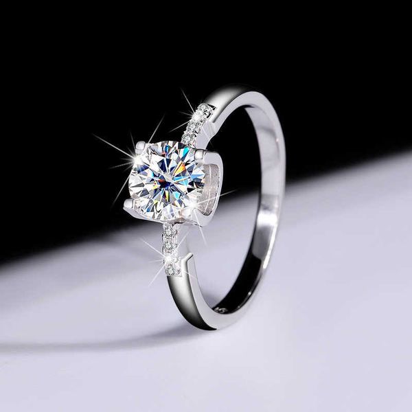 S925 Sterling Silver Princess Cut VVS Moissanite Bague De Mariage Femme Bague En Diamant Proposition Bague De Fiançailles En Diamant Anneaux De Pierres Précieuses Or Blanc Pour Les Femmes