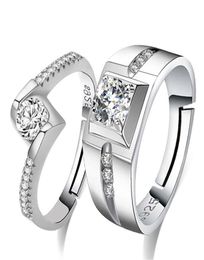 S925 Sterling Silver Promise Rings pour les amoureux des couples Residable Zirconia Wedding Party Bijoux Anniversaire Gift Wh859195517