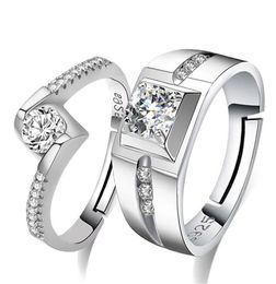 S925 Sterling Silver Promise Rings pour les amoureux des couples Residable Zirconia Wedding Party Bijoux Anniversaire Gift WH85457686