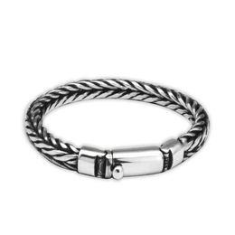 S925 argent Sterling rétro simplicité mode tendance tissé à la main Bracelet hommes bijoux personnalité dominatrice luxe cadeau