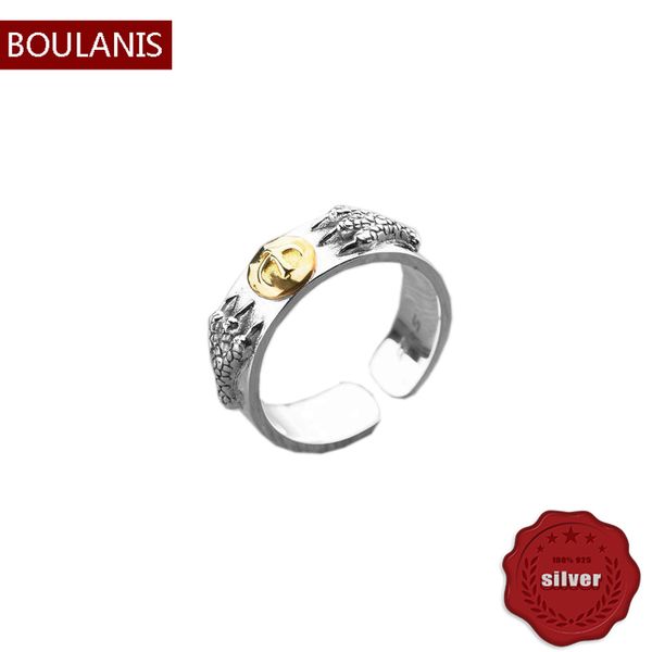 Bague en argent sterling S925 Ouverture personnalisée Mode Plume Volant Oiseau Aigle Griffe Fabriqué À La Main Rétro Style Simple Couple Bijoux Amant Cadeau