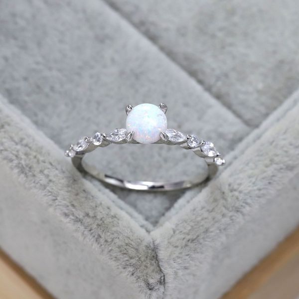 Anillo de plata esterlina S925, anillo de diamante con conjunto de gemas australianas de lujo Simple, anillo de compromiso personalizado elegante para mujer