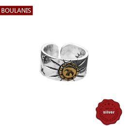 S925 bague en argent Sterling turquoise Gem personnalité mode Couple rétro soleil volant aigle bijoux cadeau pour les amoureux