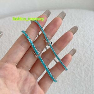 Chaîne de tennis en argent sterling S925 Turquoise Zircon tissé 2MM 3MM peut être personnalisé pour les bracelets cadeaux pour hommes et femmes