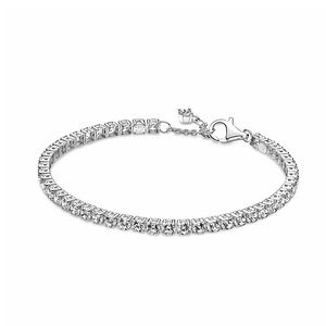 S925 Pulseras con dijes de tenis de plata esterlina para mujeres Niñas Bling Diamante Cristal brillante CZ Circón Plata pura Amor de lujo Diseñador Pulsera Joyería