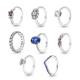 S925 sterling zilver driedimensionaal reliëf rozen rode diamanten ring damesvleugels ringen damessieraden mode-accessoires gratis levering