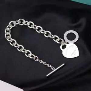 S925 plata esterlina TIF moda Original en forma de corazón mujer T-botón amantes pulsera regalo de San Valentín 202W