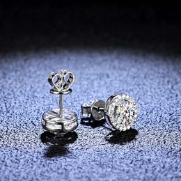 S925 Sterling Silber mit d Vvs Lose Moissanit Diamant Edelsteine 5mm 0,5 ct Moissanits Stud