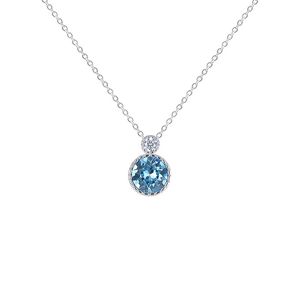 Collar ajustable de plata de ley S925 para mujer, joyería redonda de cristal austriaco, cadena de clavícula, cumpleaños y boda