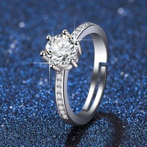 Bague en diamant pour Couple Mosang en argent sterling S999, cadeau de saint-valentin pour petite amie et femme