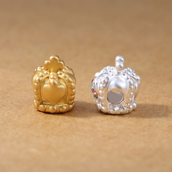 S999 Sterling Silver Cross Crown mélanger et assortir bricolage avec strass argent personnalisé corde tressée accessoires de perles en gros