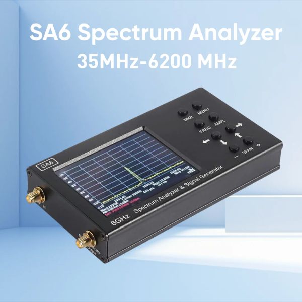 Analyseur de spectre portable SA6, analyseur de fréquences portable, entrée RF de 35 à 6200 MHz, générateur de signaux, avec écran tactile de 3,2 pouces