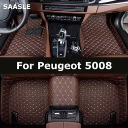 SaaSle Aangepaste Auto-vloermatten voor Peugeot 5008 2016-2023 jaar Auto Carpets Foot Coche Accessorie T240509