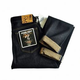 Saaucezhan EX315XX-L3 Jeans pour hommes Couleur Cott et Lin Seedge Sanforized Jeans en denim brut pour hommes Hommes Taper Fit Butt 16.5Oz t4Fb #
