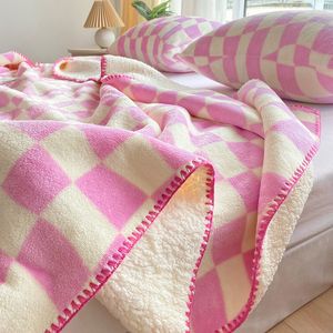 Sable bont bank bedek lambswool composiet deksel deken vrije tijd winter warme fluwelen dekens fabriek directe verkoop handgemaakt
