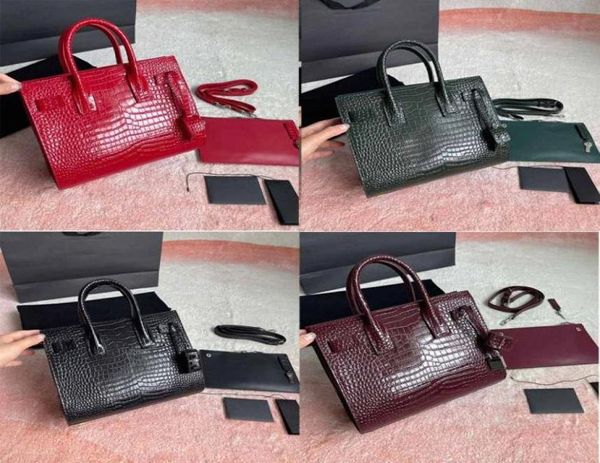 Sac De Jour en accordéon pour bébé, Sac froncé De luxe De styliste, sacs à main classiques en cuir gaufré Crocodile, Sac à bandoulière-3