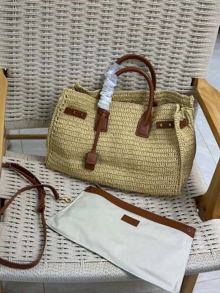 Sac bolso de acordeón artesanal tejido de rafia nuevo bolso suave 1: 1 de alta calidad 5A bolso de marca famosa bolso original bolso de hombro para mujer tiro real fabricante de alta calidad 41 cm