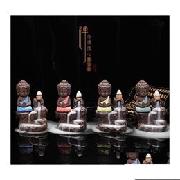 Sachet Sacs 5 Pcs Encens Ajouter Petit Moine Encensoir En Céramique Yixing Refoulement Bâton Brûleur Bouddha Argile Pourpre Y Base Teapet Décor À La Maison Dro Dhvvk