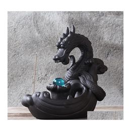 Sachet -tassen Backflow wierookbrander Dragon Smoke keramische volkser Geur Gebruik in het Home Office Teahouse Decoratie Drop levering Garde OTU3Q