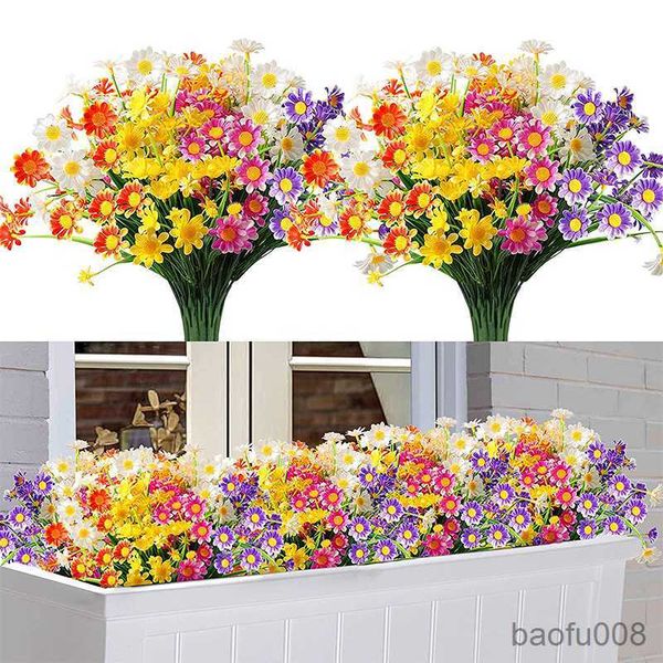 Bolsas de bolsitas mechones de flores artificiales para exteriores, arbustos, plantas colgantes, jardín, porche, hogar, boda, granja, decoración R230605