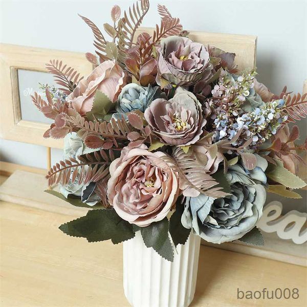 Sachet Sacs Pivoine Soie Artificielle Fleurs Lavande Automne Mariage Accueil Événement Décor Pas Cher Lavande Blé Faux Bouquet Table De Noël Arranger R230605