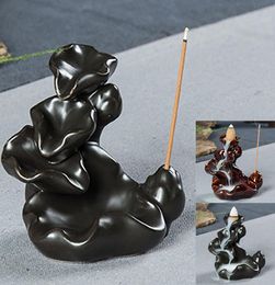 Sachets Pot-pourri Mini porte-encens de montagne brûleur de flux en céramique de style chinois Whole1435172