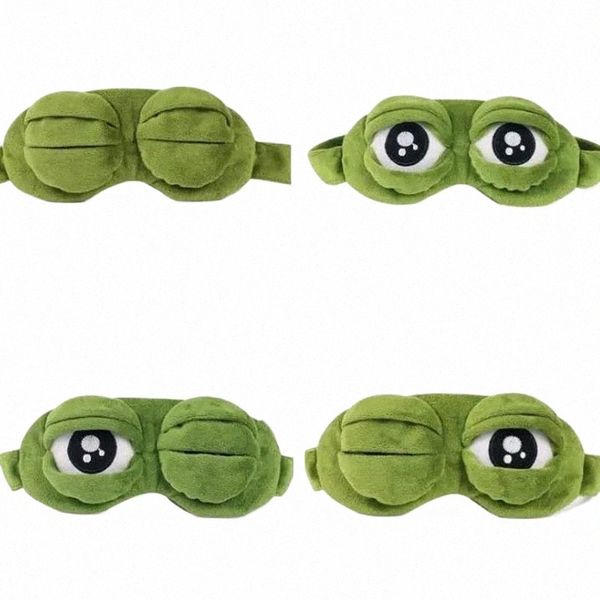 Sad Frog Sleep Mask Eyeshade Plush Eye Cover Travel Relax Regalo Con los ojos vendados Parches lindos Carto Slee Mask para niños adultos 10DI #