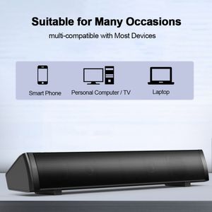 SADA V105 Luidsprekerbalk Computer Sprekers 3,5 mm Wired Computer Sound Bar Hifi Sound Stereo USB Powered Mini Long Soundbar -luidspreker