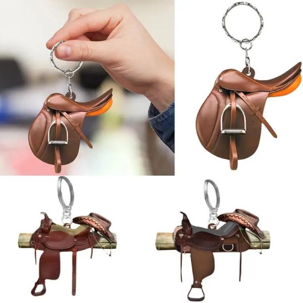 Keychain Saddle Keychain de style occidental Accessoire de bague de nouveauté des cadeaux uniques