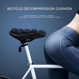 Selles 3D Soft Air Coussin de siège de vélo Housse de selle de vélo Absorption des chocs Air Iatable Housse de siège de vélo Pad Exercice d'intérieur Cyclisme