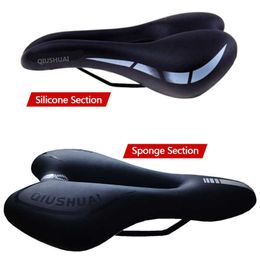 Saddles Bicycle Soft Hollow Comfortabele dikke spons Sile Sile Cushion Riding Mountain Bike Saddle Hoge kwaliteit 0130