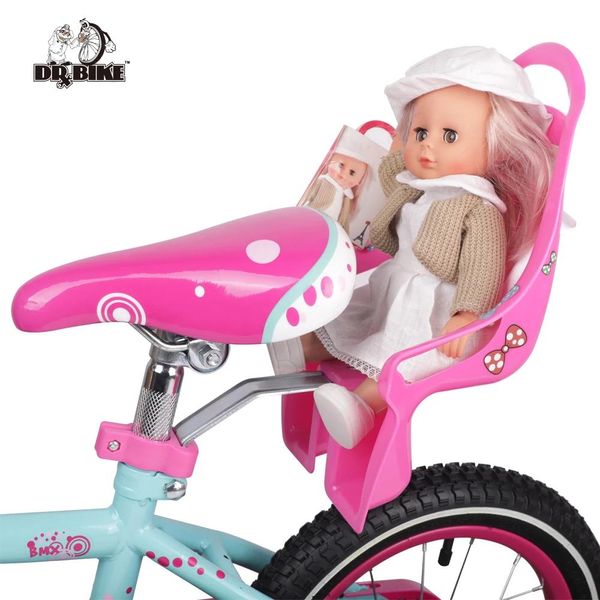 Selles Drbike Kids Bike Seat Post Doll Seat avec support pour enfant vélo avec décorez-vous des autocollants bébé vélo vélo bébé siège poupée