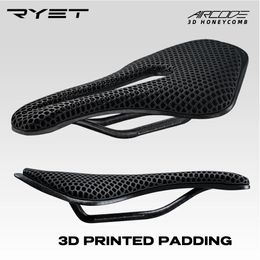 Selles Ryet 3D imprimé selle de vélo en fibre de carbone ultraléger creux confortable respirant vtt montagne vélo de route pièces de siège de cyclisme