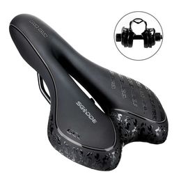 Selles SGODDE Selle de vélo Anti-dérapant Mousse à mémoire de forme Absorption des chocs Respirant Coussins de siège de vélo Étanche Confortable Coussin de vélo 0130