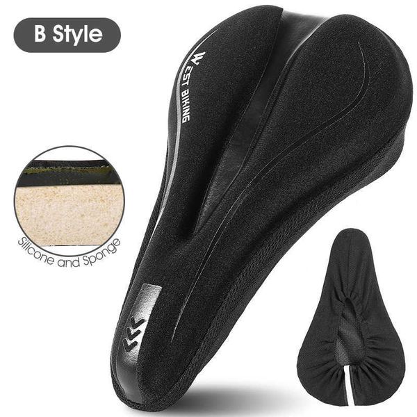 Selles WEST BIKING VTT Vélo De Route Tapis Antidérapant Coussin 3D GEL Selle De Vélo Silicium Liquide Couverture De Siège De Vélo Accessoires Doux 0131