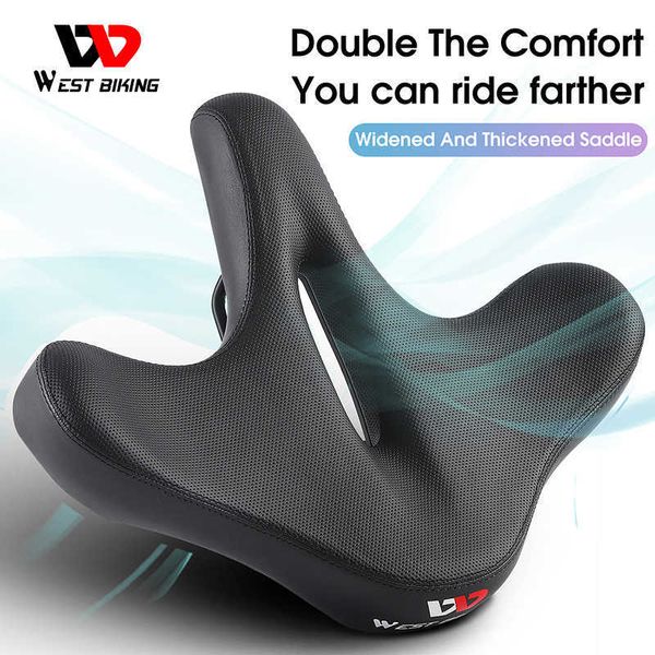 Selles WEST BIKING VTT Selle De Vélo De Route Respirant Antichoc Super Doux Vélo Ergonomique Élargir Coussin Pad Vélo Siège 0131