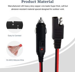 Câble de chargement mâle allume-cigare SAE, prise coudée standard américaine, fil d'alimentation en forme de 8