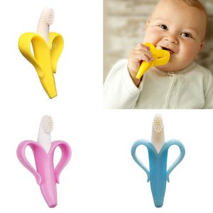 Anneau de dentition en forme de banane pour bébé, jouets en Silicone, brosse à dents, soins dentaires, cadeaux, jouets à mâcher pour enfants