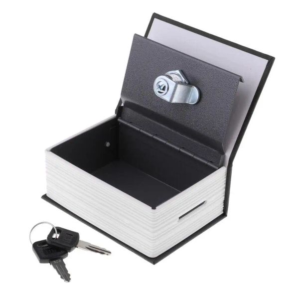 SACE SECRET STASH Booksafe Savings Bank Box Key Boîte avec verrouillage Simulate Book SAFE Metal Box Dictionary Hollow Book Diversion