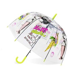 SafetBet Kids Ice Cream Transparant Cute Cartoon Children Umbrella Apollo Semi Automatic Parbrellas L2405